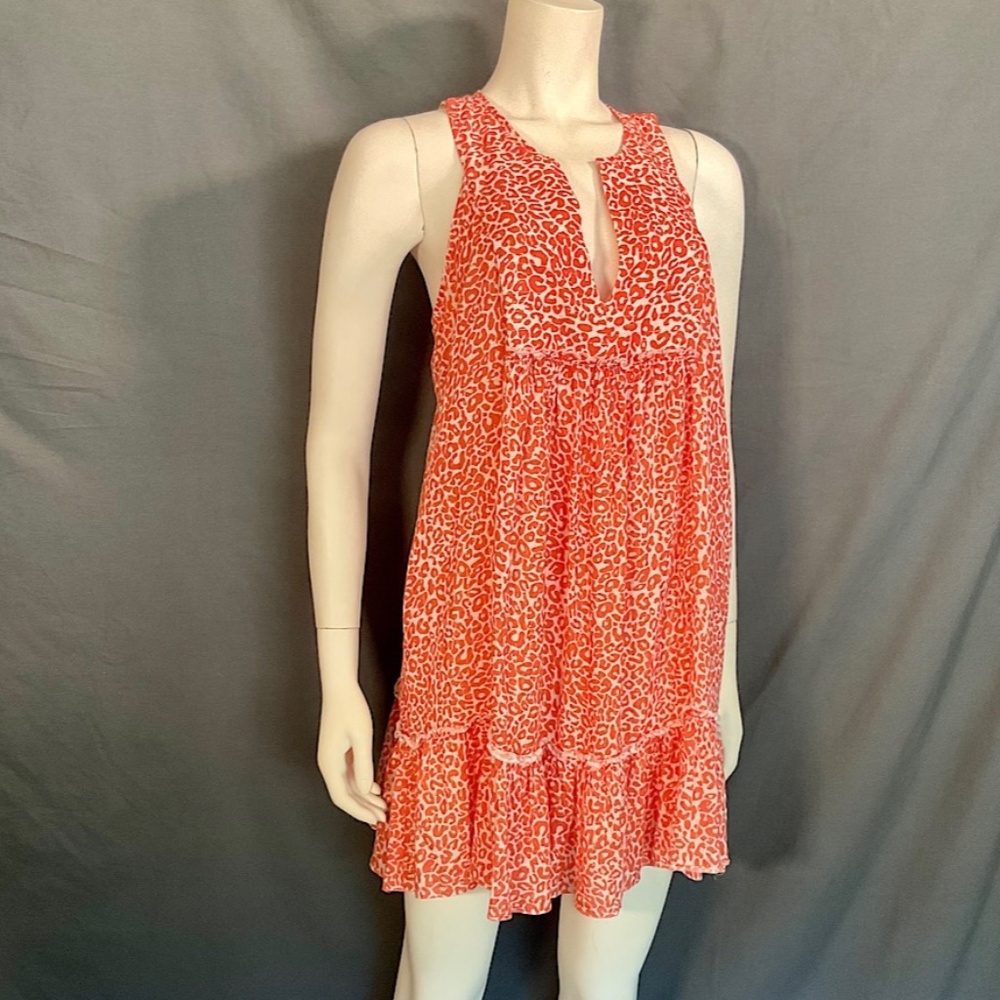 Lemlem Coral Animal Print Sun Dress